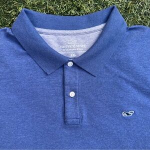 Vineyard Vines Edgartown Classic Fit Piqué Polo Shirt Whale Logo Soft Blue XXL